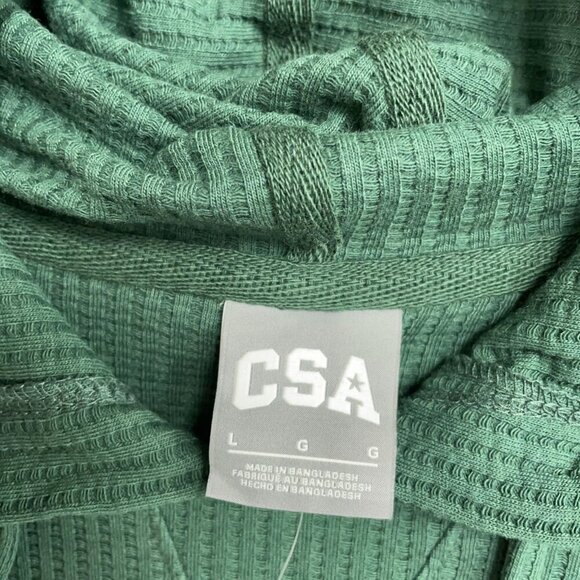 NEW Michigan State Spartans Men's L Green Waffle Knit Hooded Pullover Sweatshirt - Picture 5 of 8